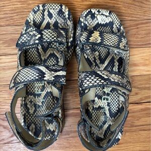 Loeffler Randall Snake Print Sandals